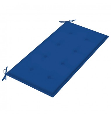  Sodo suoliukas su karališka mėlyna pagalvėle, 112cm, tikmedis - Lauko suolai, suoliukai - 5