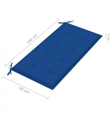  Sodo suoliukas su karališka mėlyna pagalvėle, 112cm, tikmedis - Lauko suolai, suoliukai - 9