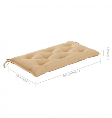  Sodo suoliukas su smėlio spalvos pagalvėle, 112cm, tikmedis - Lauko suolai, suoliukai - 10
