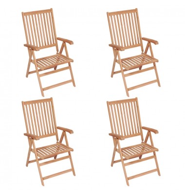  Atlošiamos sodo kėdės, 4vnt., tikmedžio medienos masyvas - Lauko kėdės - 1