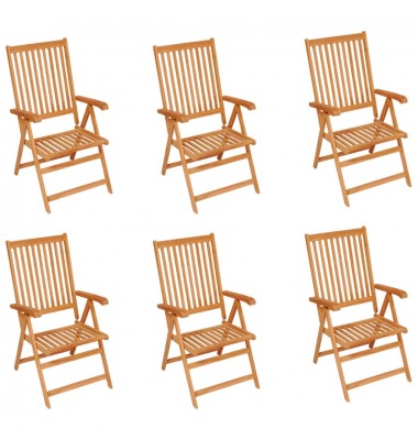  Sodo kėdės su kreminėmis pagalvėmis, 6vnt., tikmedžio masyvas - Lauko kėdės - 2