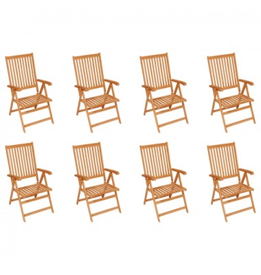  Atlošiamos sodo kėdės, 8vnt., tikmedžio medienos masyvas - Lauko kėdės - 1