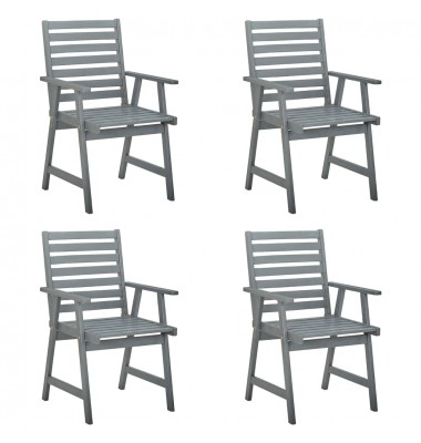  Lauko valgomojo kėdės, 4vnt., pilkos, akacijos medienos masyvas - Lauko kėdės - 1