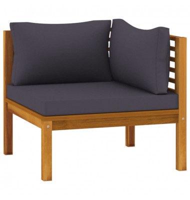 Trivietė sodo sofa su pagalvėlėmis, akacijos medienos masyvas - Lauko baldų komplektai - 3