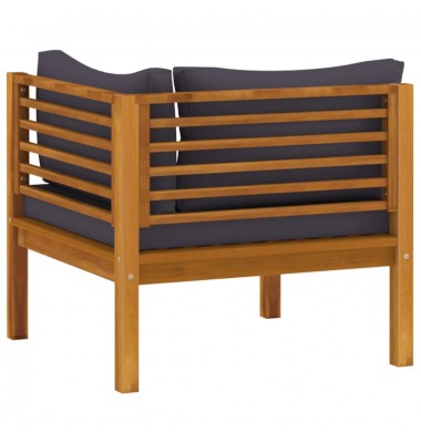 Trivietė sodo sofa su pagalvėlėmis, akacijos medienos masyvas - Lauko baldų komplektai - 6
