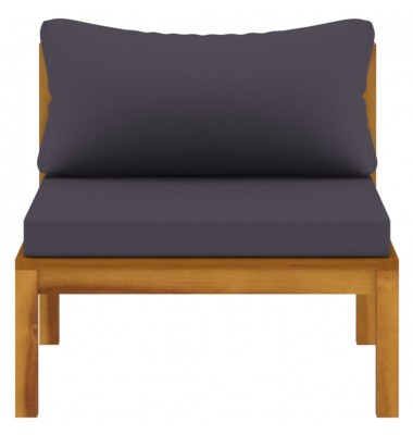 Trivietė sodo sofa su pagalvėlėmis, akacijos medienos masyvas - Lauko baldų komplektai - 9