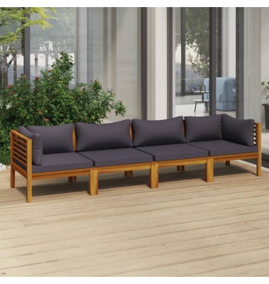 Keturvietė sodo sofa su pagalvėlėmis, akacijos medienos masyvas - Lauko baldų komplektai - 1