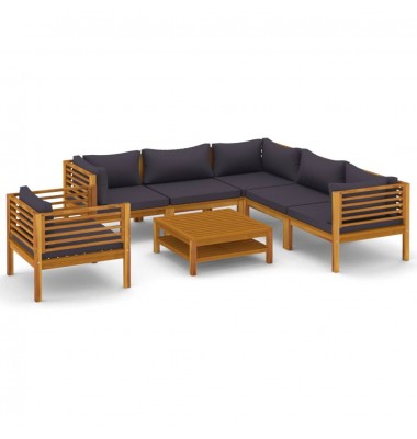  Sodo baldų komplektas su pagalvėmis, 7 dalių, akacijos masyvas - Lauko baldų komplektai - 2