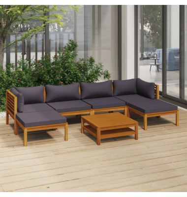  Sodo baldų komplektas su pagalvėmis, 7 dalių, akacijos masyvas - Lauko baldų komplektai - 1