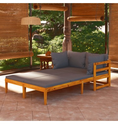  Saulės gultai su pilkais čiužinukais, 2vnt., akacijos masyvas - Lauko baldų komplektai - 1