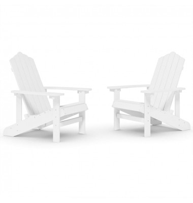  Sodo Adirondack kėdės, 2vnt., baltos spalvos, HDPE - Lauko kėdės - 2