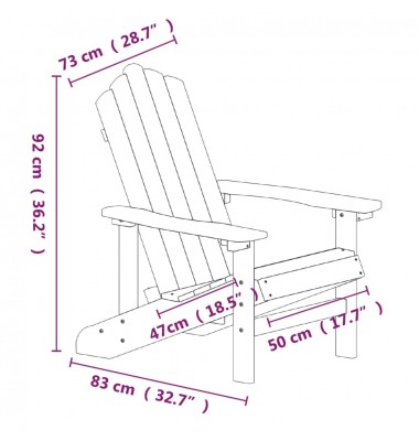  Sodo Adirondack kėdės, 2vnt., baltos spalvos, HDPE - Lauko kėdės - 5