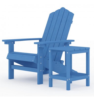  Sodo Adirondack kėdė su staliuku, mėlynos spalvos, HDPE - Lauko kėdės - 2