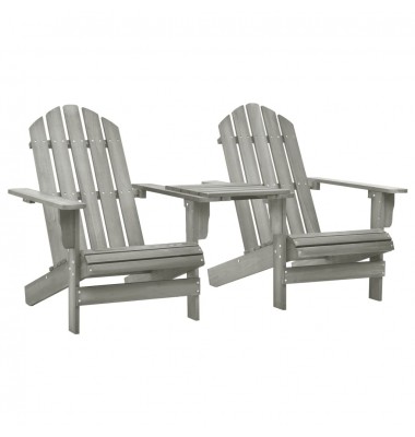  Sodo Adirondack kėdė su staliuku, pilka, eglės masyvas  - Lauko kėdės - 1