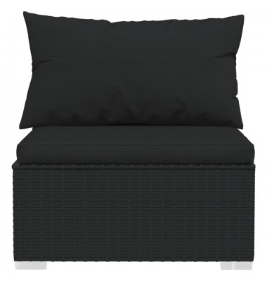  Sodo komplektas su pagalvėlėmis, 3 dalių, juodas, poliratanas - Lauko baldų komplektai - 5