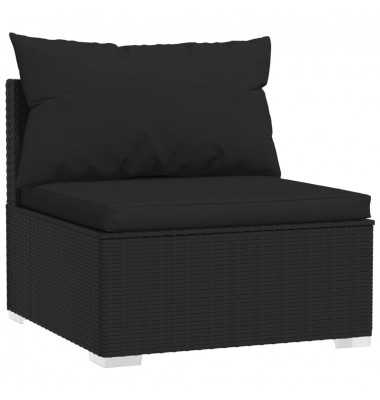  Sodo komplektas su pagalvėlėmis, 12 dalių, juodas, poliratanas - Lauko baldų komplektai - 6