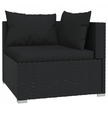  Sodo komplektas su pagalvėlėmis, 6 dalių, juodas, poliratanas - Lauko baldų komplektai - 5