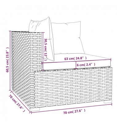 Sodo komplektas su pagalvėlėmis, 10 dalių, rudas, poliratanas - Lauko baldų komplektai - 7