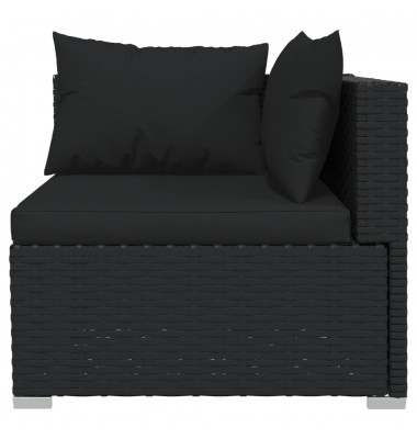  Sodo komplektas su pagalvėlėmis, 7 dalių, juodas, poliratanas - Lauko baldų komplektai - 7