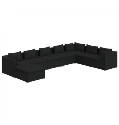  Sodo komplektas su pagalvėlėmis, 8 dalių, juodas, poliratanas - Lauko baldų komplektai - 2