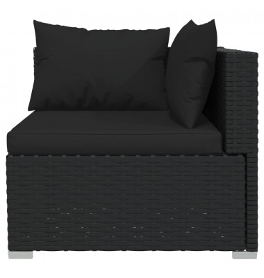  Sodo komplektas su pagalvėlėmis, 7 dalių, juodas, poliratanas - Lauko baldų komplektai - 3