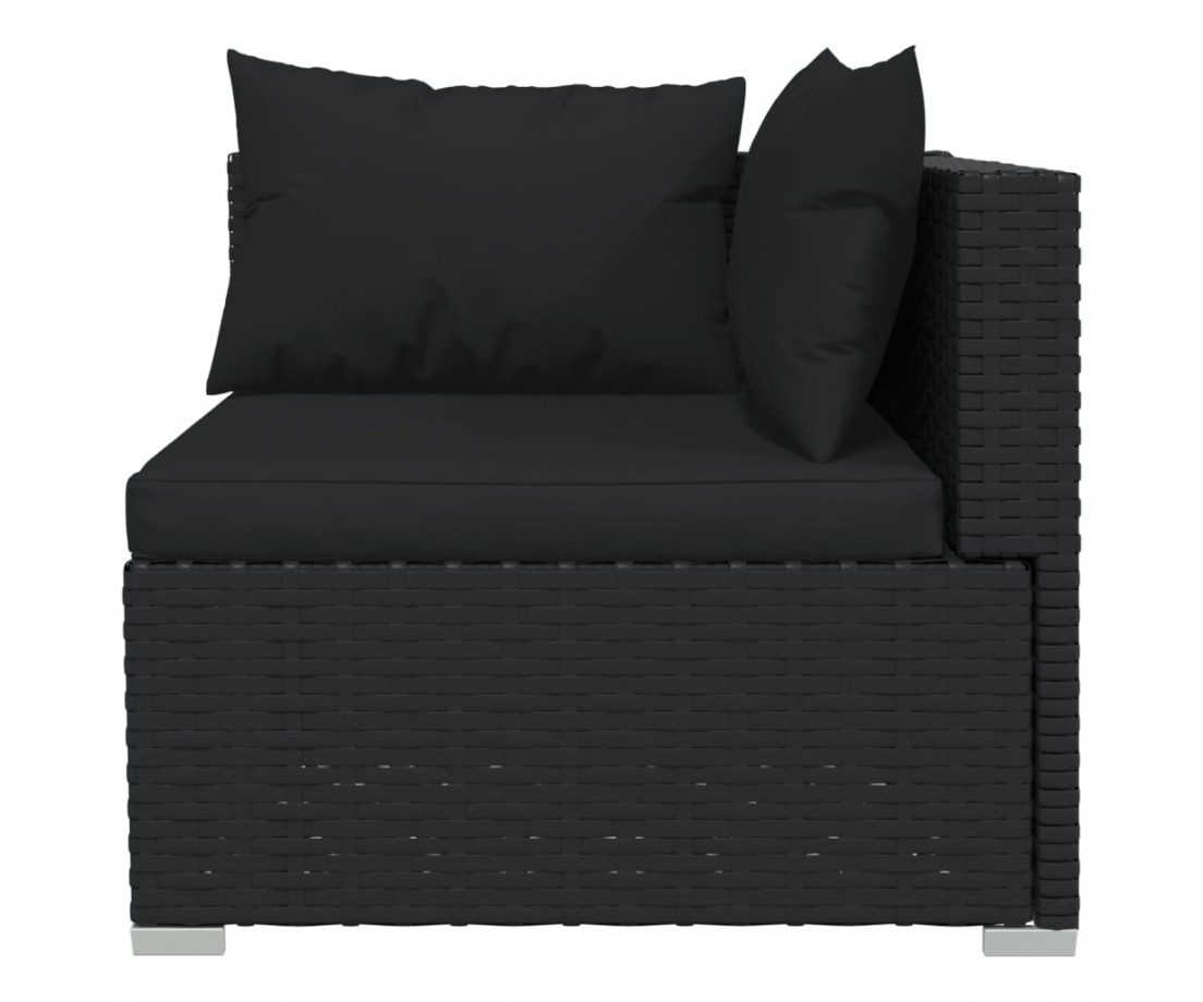  Sodo komplektas su pagalvėlėmis, 10 dalių, juodas, poliratanas - Lauko baldų komplektai - 5