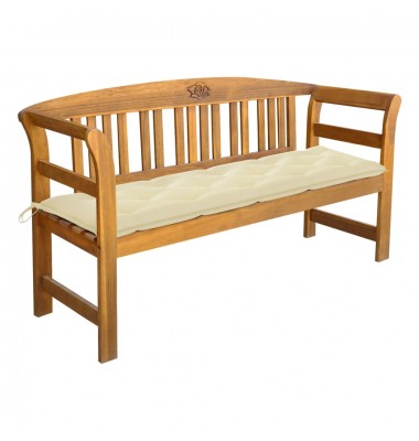  Sodo suoliukas su pagalvėle, 157cm, akacijos medienos masyvas - Lauko suolai, suoliukai - 1