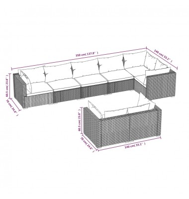  Sodo komplektas su pagalvėlėmis, 8 dalių, pilkas, poliratanas - Lauko baldų komplektai - 5