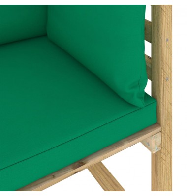  Kampinė sodo sofa su pagalvėlėmis, žaliai impregnuota pušis - Moduliniai lauko baldai - 6