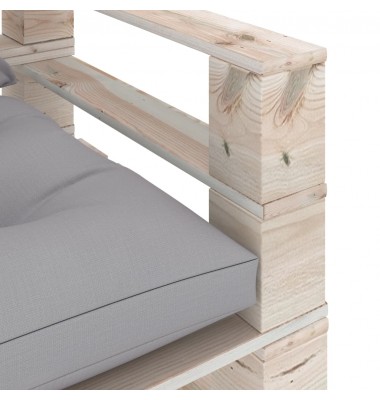  Sodo sofa iš palečių su pilkomis pagalvėlėmis, pušies mediena - Lauko sofos, lovos - 5