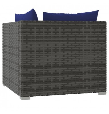  Sodo komplektas su pagalvėlėmis, 11 dalių, pilkas, poliratanas - Lauko baldų komplektai - 4