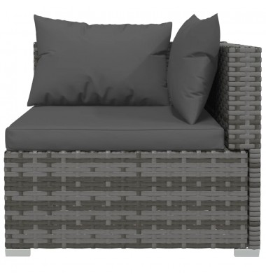  Sodo komplektas su pagalvėlėmis, 9 dalių, pilkas, poliratanas - Lauko baldų komplektai - 4