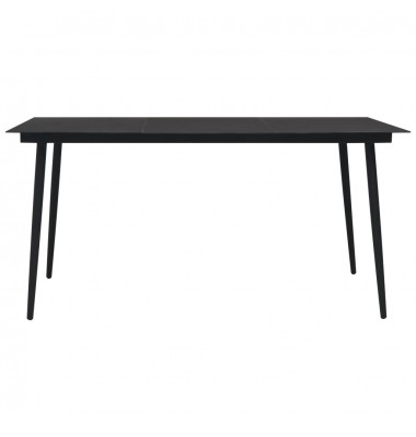  Sodo valgomojo stalas, juodas, 190x90x74cm, plienas ir stiklas - Lauko stalai, staliukai - 2