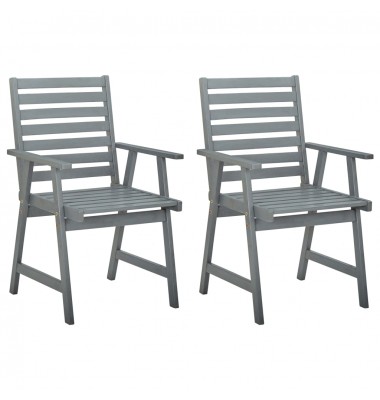  Lauko valgomojo kėdės, 2vnt., pilkos, akacijos medienos masyvas - Lauko kėdės - 1