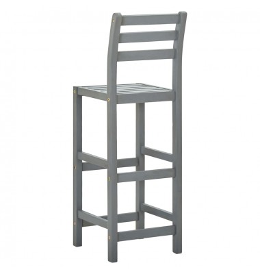  Baro taburetės, 2vnt., pilkos, akacijos medienos masyvas - Baro kėdės - 5