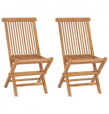  Sulankstomos sodo kėdės, 2vnt., tikmedžio medienos masyvas - Lauko kėdės - 1