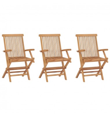  Sulankstomos sodo kėdės, 3vnt., tikmedžio medienos masyvas - Lauko kėdės - 1