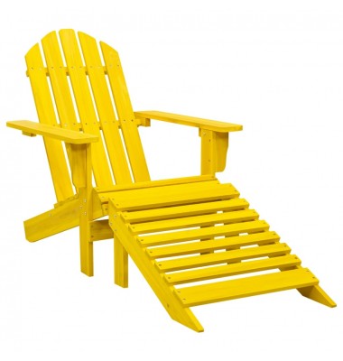  Sodo Adirondack kėdė su otomane, geltona, eglės masyvas - Lauko kėdės - 1