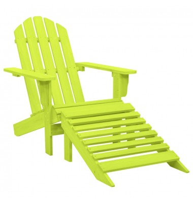  Sodo Adirondack kėdė su otomane, žalia, eglės medienos masyvas - Lauko kėdės - 1