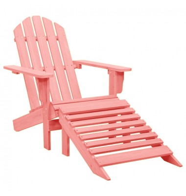  Sodo Adirondack kėdė su otomane, rožinė, eglės medienos masyvas - Lauko kėdės - 1