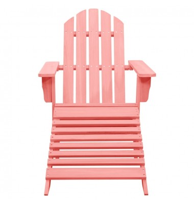  Sodo Adirondack kėdė su otomane, rožinė, eglės medienos masyvas - Lauko kėdės - 2