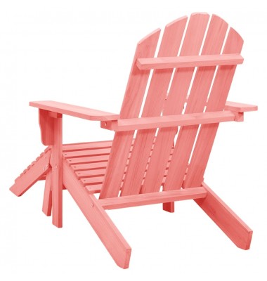  Sodo Adirondack kėdė su otomane, rožinė, eglės medienos masyvas - Lauko kėdės - 4