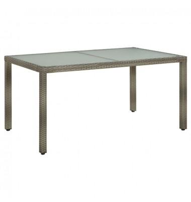  Sodo stalas, pilkas, 150x90x75cm, grūdintas stiklas/poliratanas - Lauko stalai, staliukai - 1