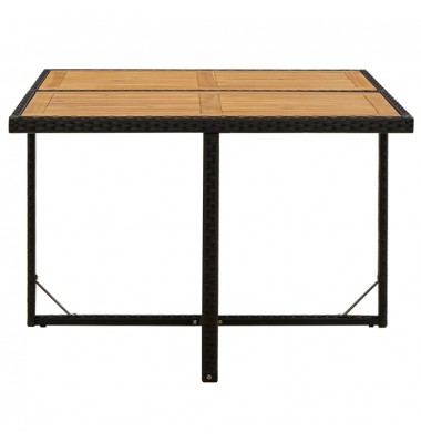 Sodo stalas, juodas, 109x107x74cm, poliratanas ir akacija - Lauko stalai, staliukai - 3