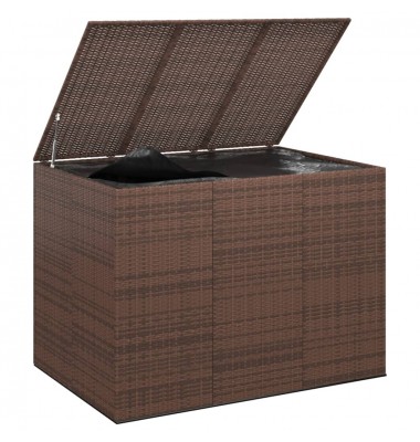  Sodo dėžė pagalvėlėms, ruda, 145x100x103cm, PE ratanas - Lauko spintelės, daiktadėžės - 3