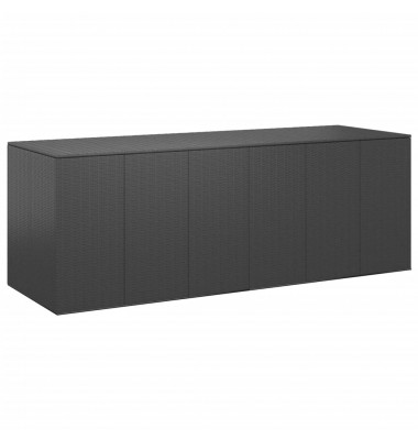  Sodo dėžė pagalvėlėms, juoda, 291x100,5x104cm, PE ratanas