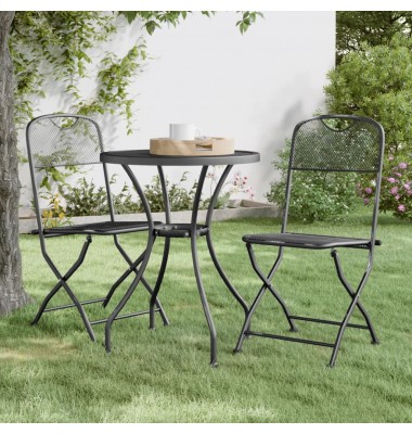  Sulankstomos sodo kėdės, 2vnt., antracito spalvos, metalas - Lauko kėdės - 1