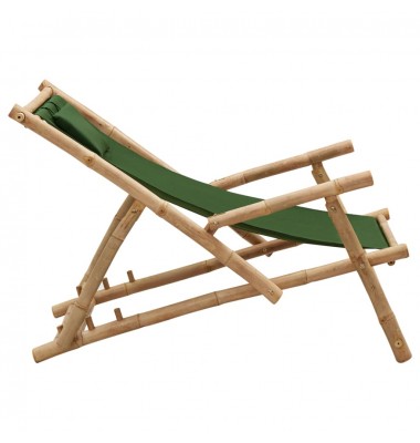  Terasos kėdė, žalios spalvos, bambukas ir drobė - Lauko kėdės - 4
