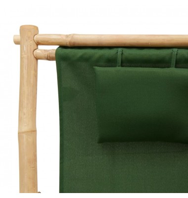  Terasos kėdė, žalios spalvos, bambukas ir drobė - Lauko kėdės - 7