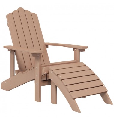  Sodo Adirondack kėdė su pakoja, rudos spalvos, HDPE - Lauko kėdės - 2